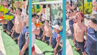 Festa na piscina em massa, esvaziando completamente todos os pênis – KDav69, EthanRyyder, Duke London and Alexis Scott