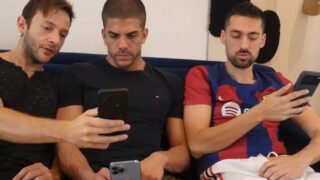 Trio de jogadores de futebol – Zalthy Sanz, Liam Harding