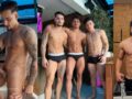 Ryan Silveira, Gabriel Nonatto e Guilherme Silva fazendo sexo na banheira de hidromassagem.
